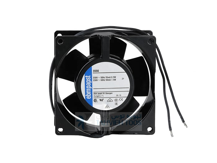 فن تک فاز کامپکت-محوری ebmpapst سری AC سایز 38*92*92 mm مدل 3556 ...